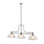 4_Melange 52" Wide Brushed Nickel 3-Light Billiard Pendant more views