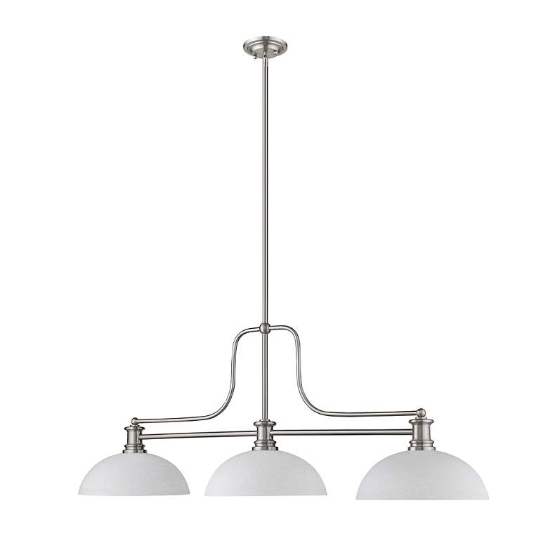 Image 5 Melange 52" Wide Brushed Nickel 3-Light Billiard Pendant more views