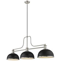 Melange 52" Wide Brushed Nickel 3-Light Pendant