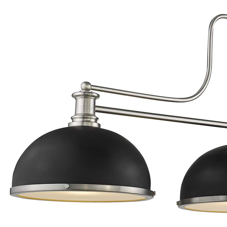Image 4 Melange 52" Wide Brushed Nickel 3-Light Pendant more views