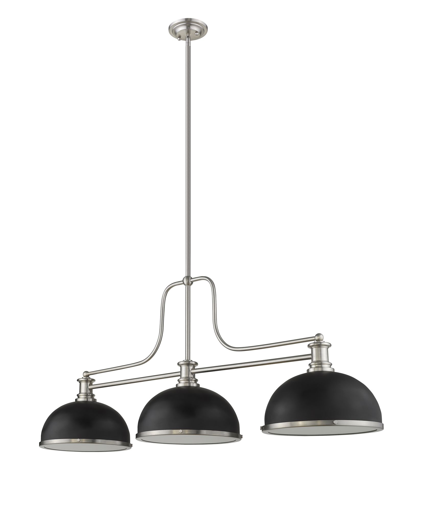 Melange 52" Wide Brushed Nickel 3-Light Pendant in scene