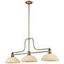 Melange 52" Wide Heritage Brass 3-Light Billiard Pendant