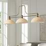 Melange 52" Wide Heritage Brass 3-Light Billiard Pendant