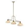 Melange 52" Wide Heritage Brass 3-Light Billiard Pendant