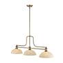 Melange 52" Wide Heritage Brass 3-Light Billiard Pendant