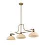 Melange 52" Wide Heritage Brass 3-Light Billiard Pendant