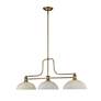 Melange 52" Wide Heritage Brass 3-Light Billiard Pendant
