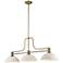 Melange 52" Wide Heritage Brass 3-Light Billiard Pendant