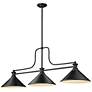 1_Melange 52" Wide Matte Black 3-Light Billiard Pendant