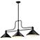 Melange 52" Wide Matte Black 3-Light Billiard Pendant