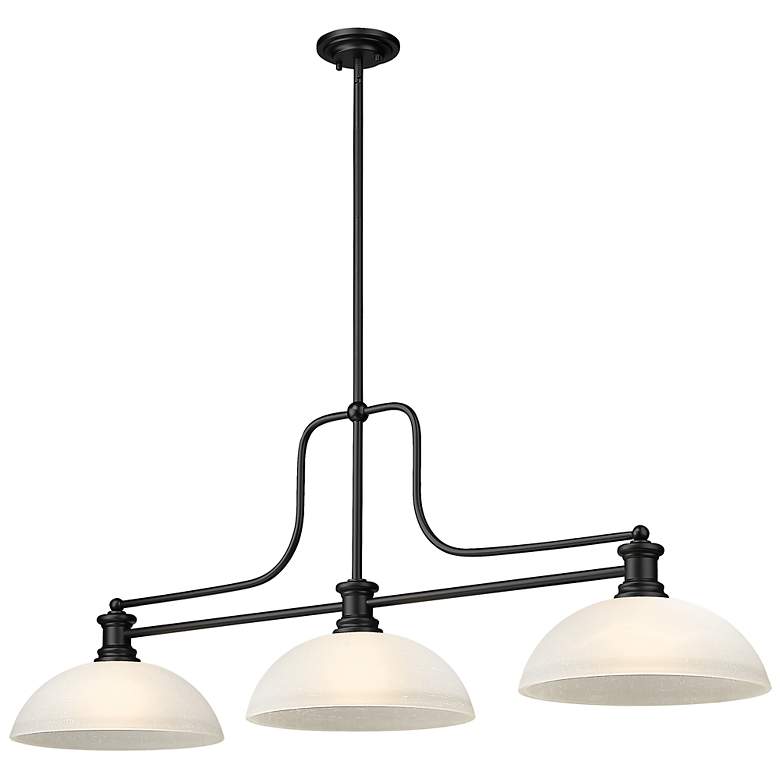 Image 1 Melange 52" Wide Matte Black 3-Light Pendant
