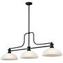 1_Melange 52" Wide Matte Black 3-Light Pendant