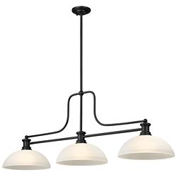 Melange 52" Wide Matte Black 3-Light Pendant