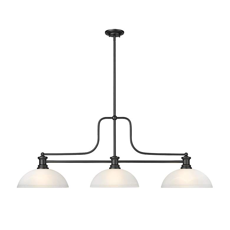 Image 2 Melange 52" Wide Matte Black 3-Light Pendant more views