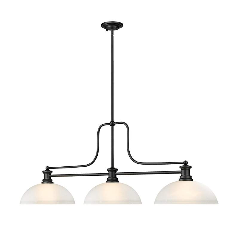 Image 3 Melange 52" Wide Matte Black 3-Light Pendant more views