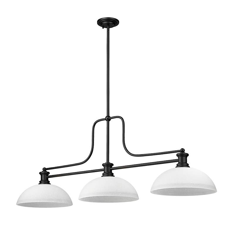 Image 5 Melange 52" Wide Matte Black 3-Light Pendant more views