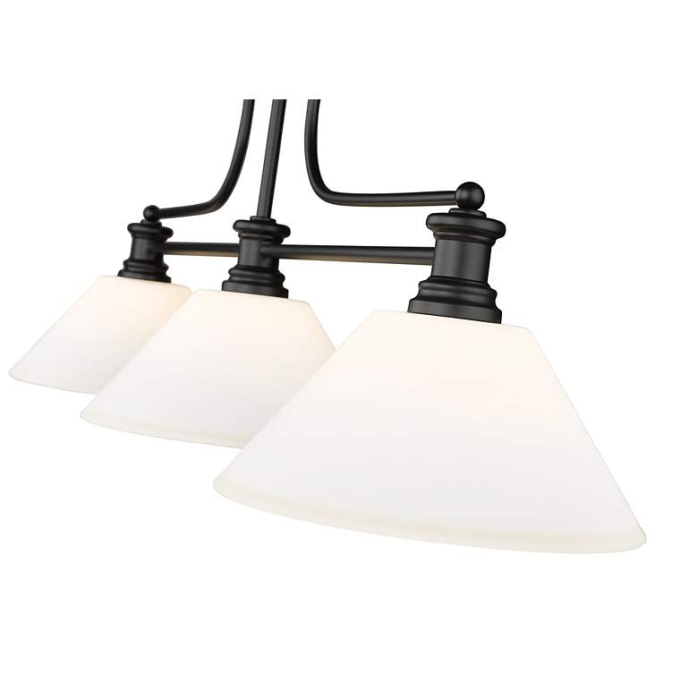 Image 4 Melange 52" Wide Matte Black Metal 3-Light Billiard Pendant more views