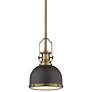 1_Melange 8 1/4" Wide Bronze and Heritage Brass Mini Pendant