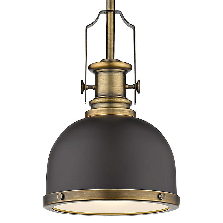 Image 2 Melange 8 1/4" Wide Bronze and Heritage Brass Mini Pendant more views