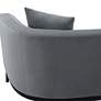 Melange 93" Wide Gray Velvet and Black Wood Sofa