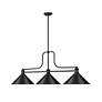 3_Melange by Z-Lite Matte Black 3 Light Billiard Light more views