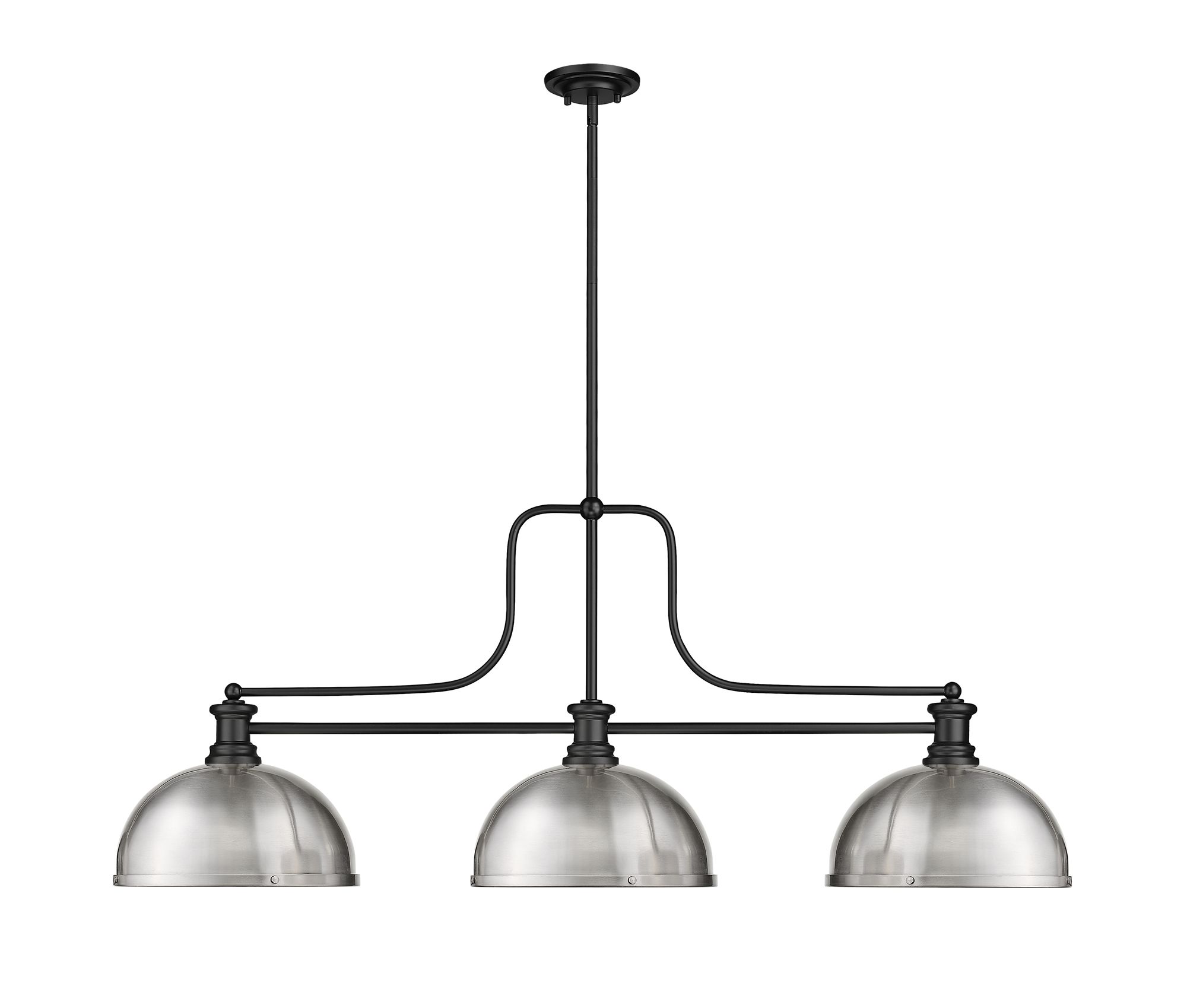 Image 2 Melange by Z-Lite Matte Black 3 Light Billiard Light more views