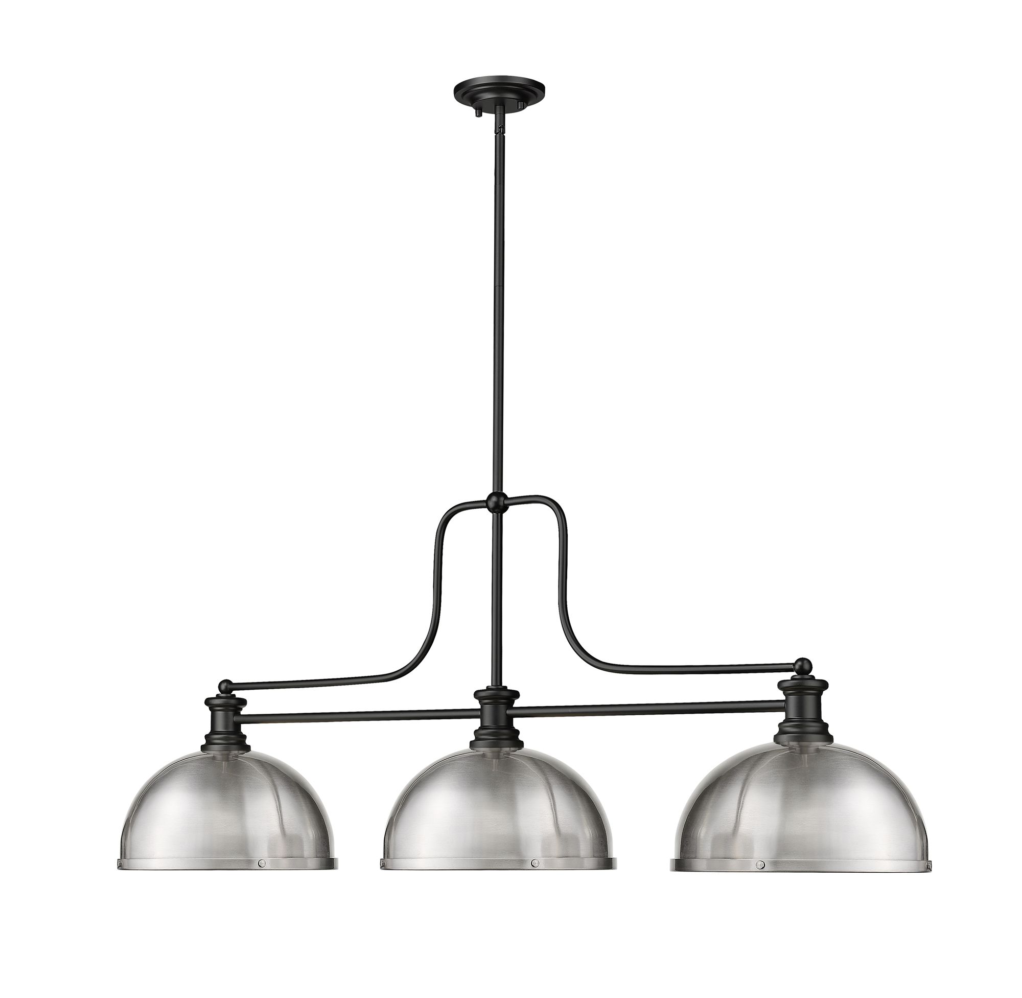 Image 3 Melange by Z-Lite Matte Black 3 Light Billiard Light more views