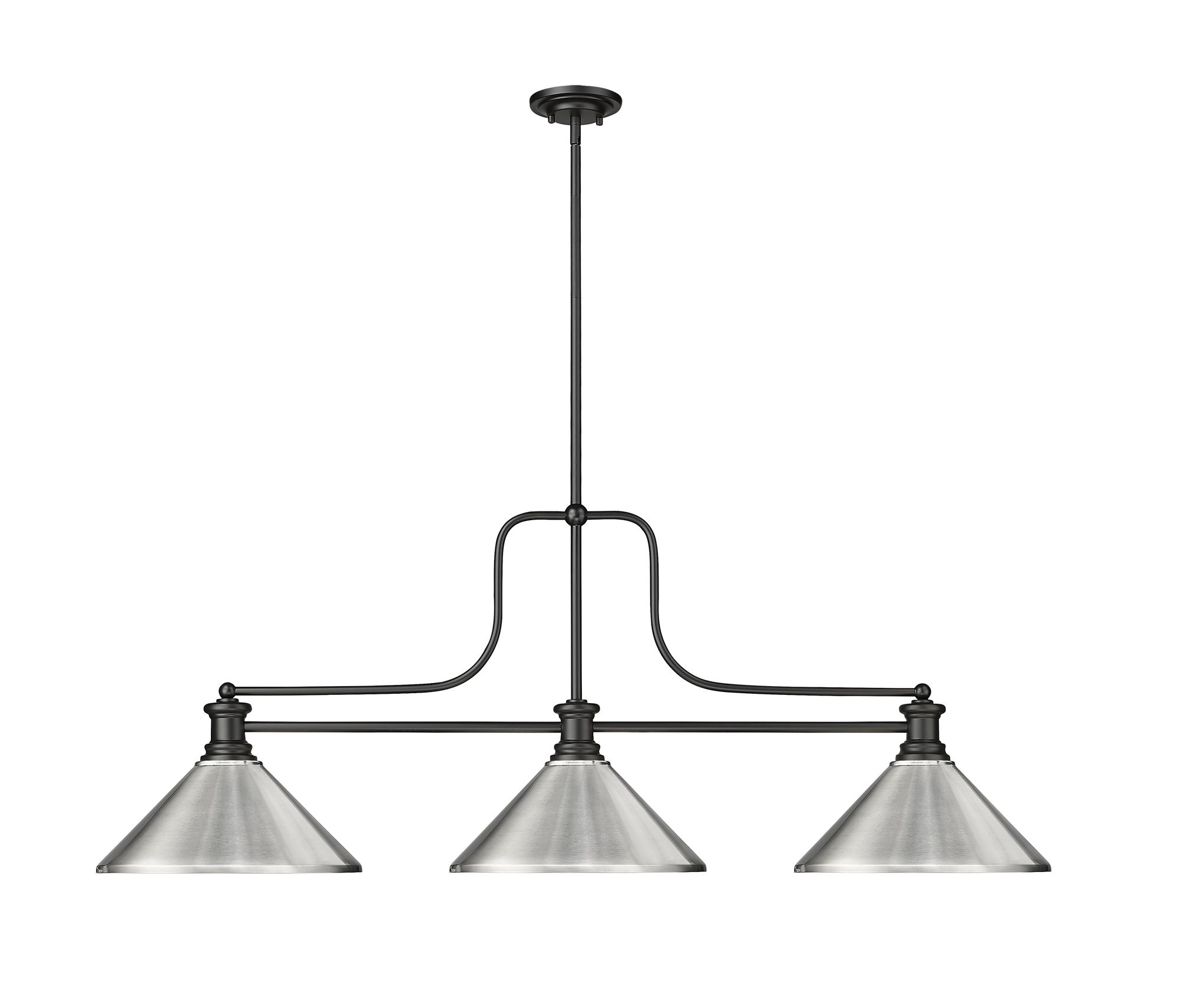 Image 2 Melange by Z-Lite Matte Black 3 Light Billiard Light more views