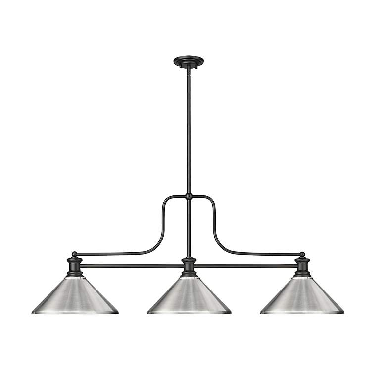 Image 2 Melange by Z-Lite Matte Black 3 Light Billiard Light more views
