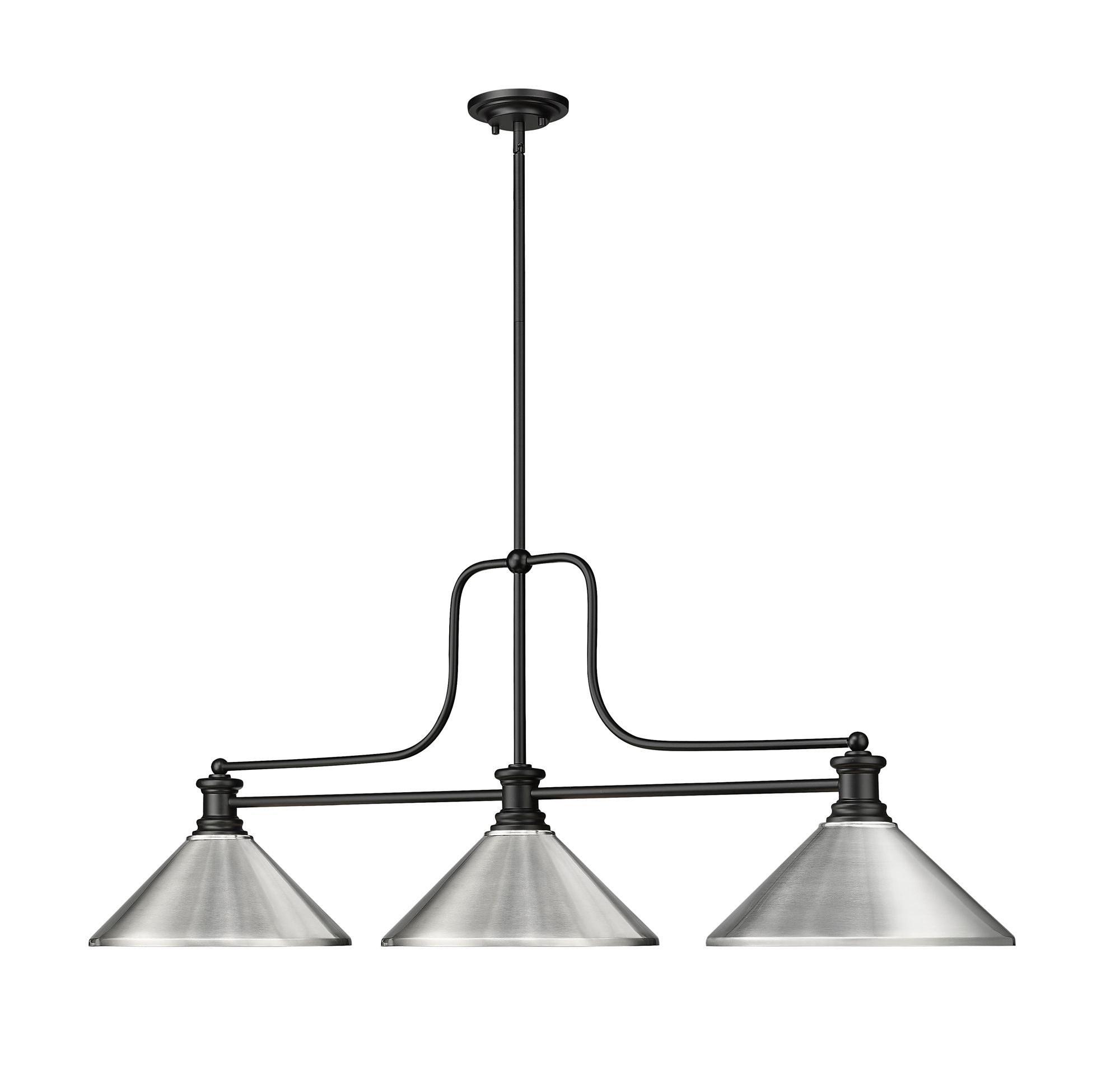 Image 3 Melange by Z-Lite Matte Black 3 Light Billiard Light more views