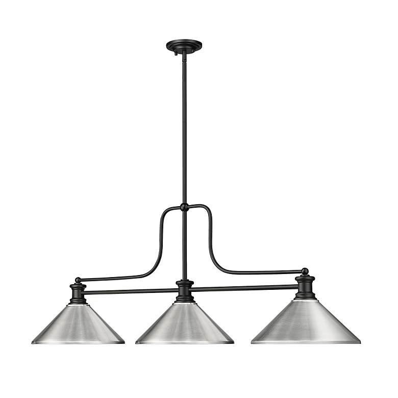 Image 3 Melange by Z-Lite Matte Black 3 Light Billiard Light more views