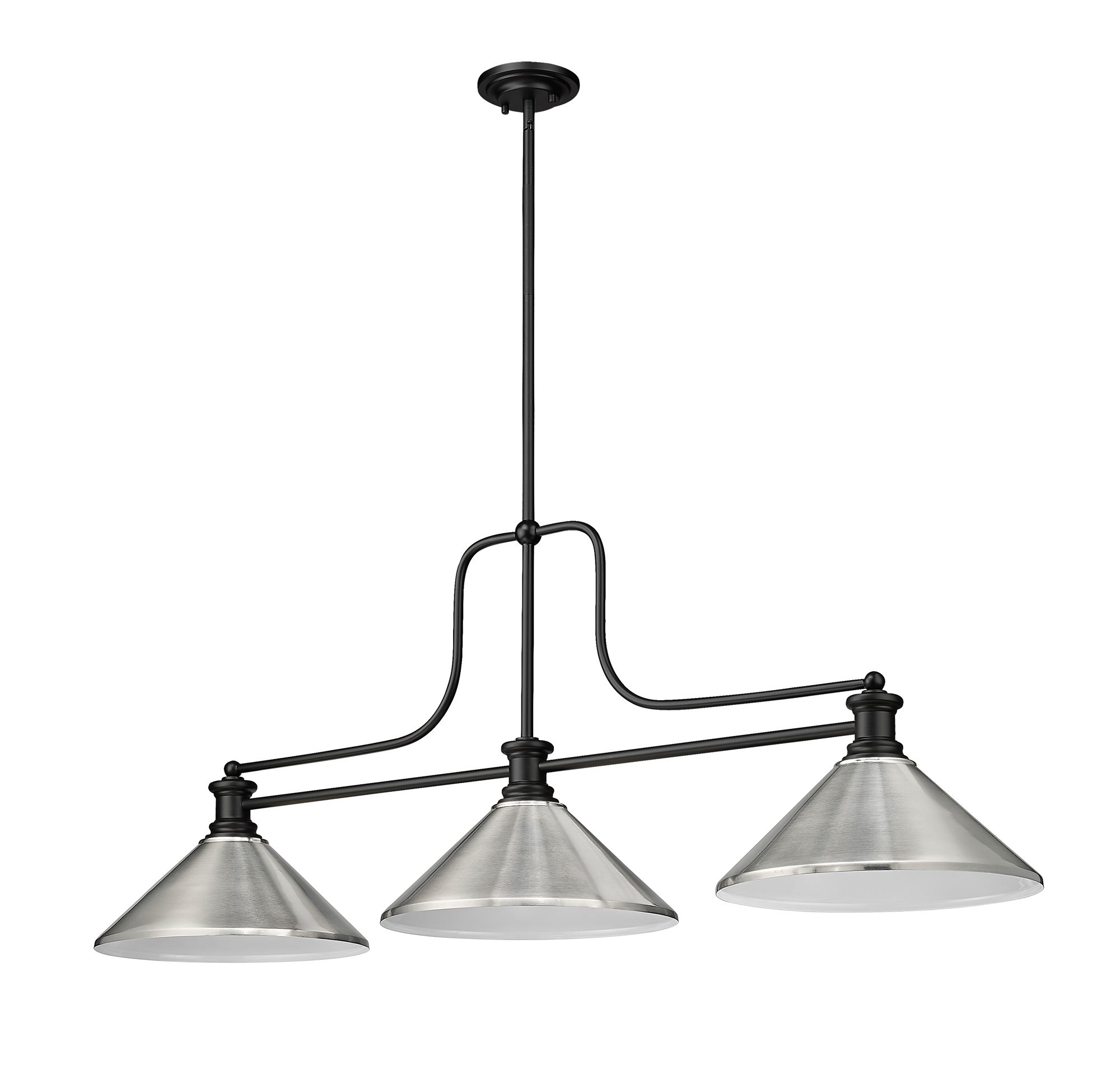 Image 5 Melange by Z-Lite Matte Black 3 Light Billiard Light more views