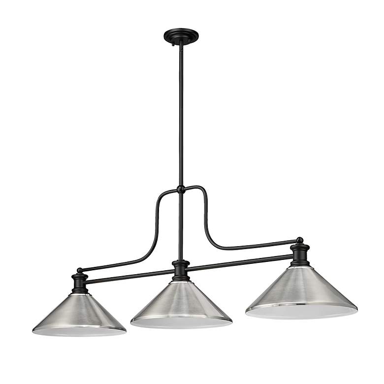 Image 5 Melange by Z-Lite Matte Black 3 Light Billiard Light more views