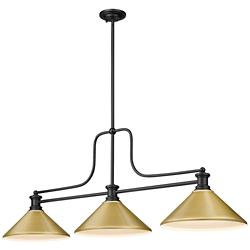Melange by Z-Lite Matte Black 3 Light Billiard Light