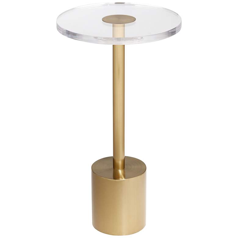 Image 3 Melanie 11 3/4" Wide Brushed Gold Round Side Table