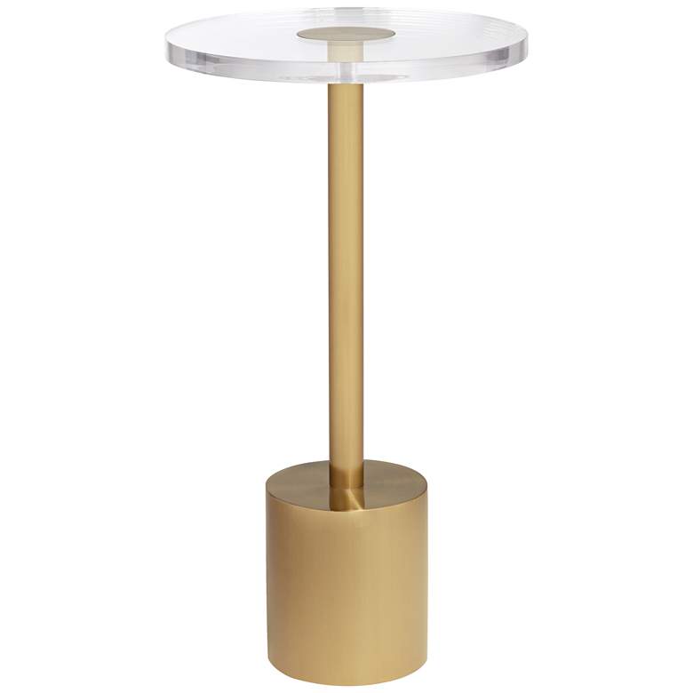 Image 7 Melanie 11 3/4" Wide Brushed Gold Round Side Table more views