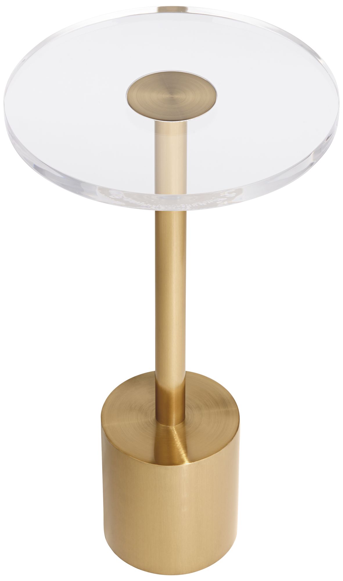 Melanie 11 3/4" Wide Brushed Gold Round Side Table in scene
