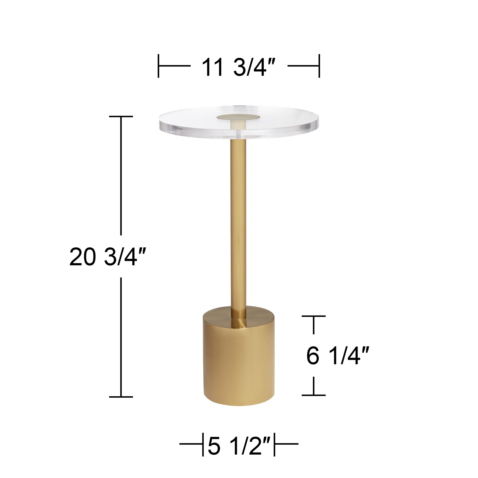 Melanie 11 3/4" Wide Brushed Gold Round Side Table in scene