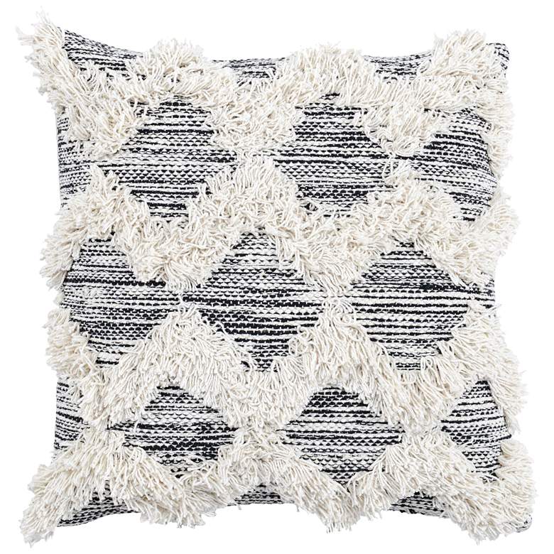 Image 1 Melanie Black and Ivory 20 inch Square Decorative Pillow