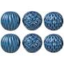 Melanie Marbleized Blue Decorative Balls Set of 6