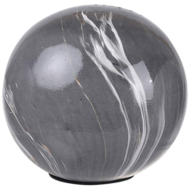 Image 2 Melanie Marbleized Gray Decorative Balls Set of 6 more views