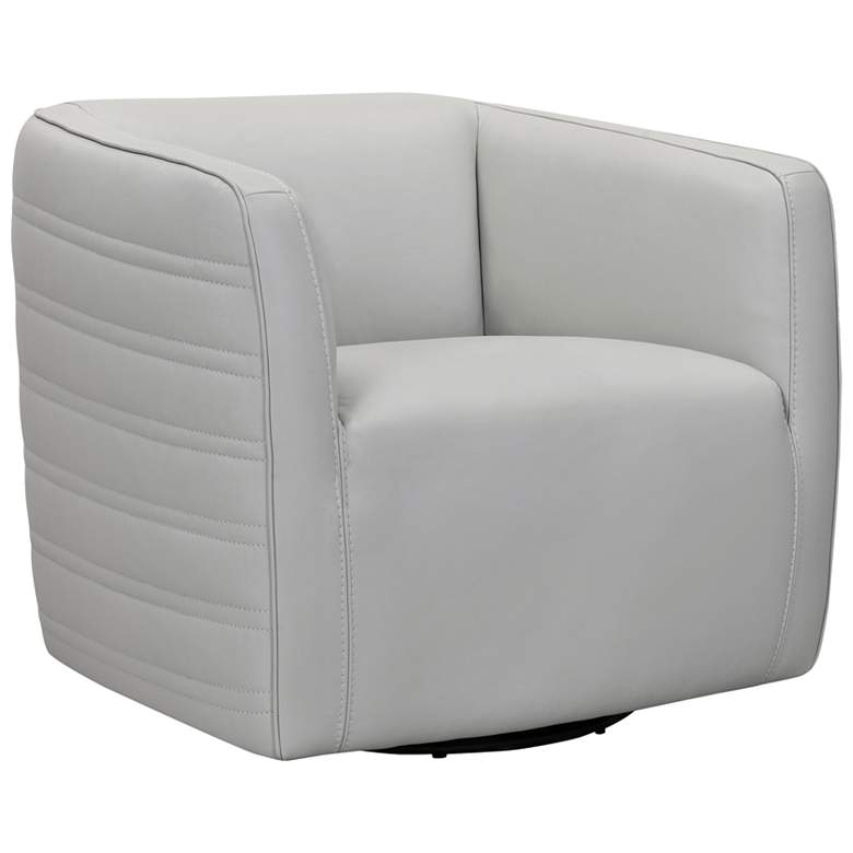 Image 1 Melanie Swivel Chair in Dove Gray Genuine Leather
