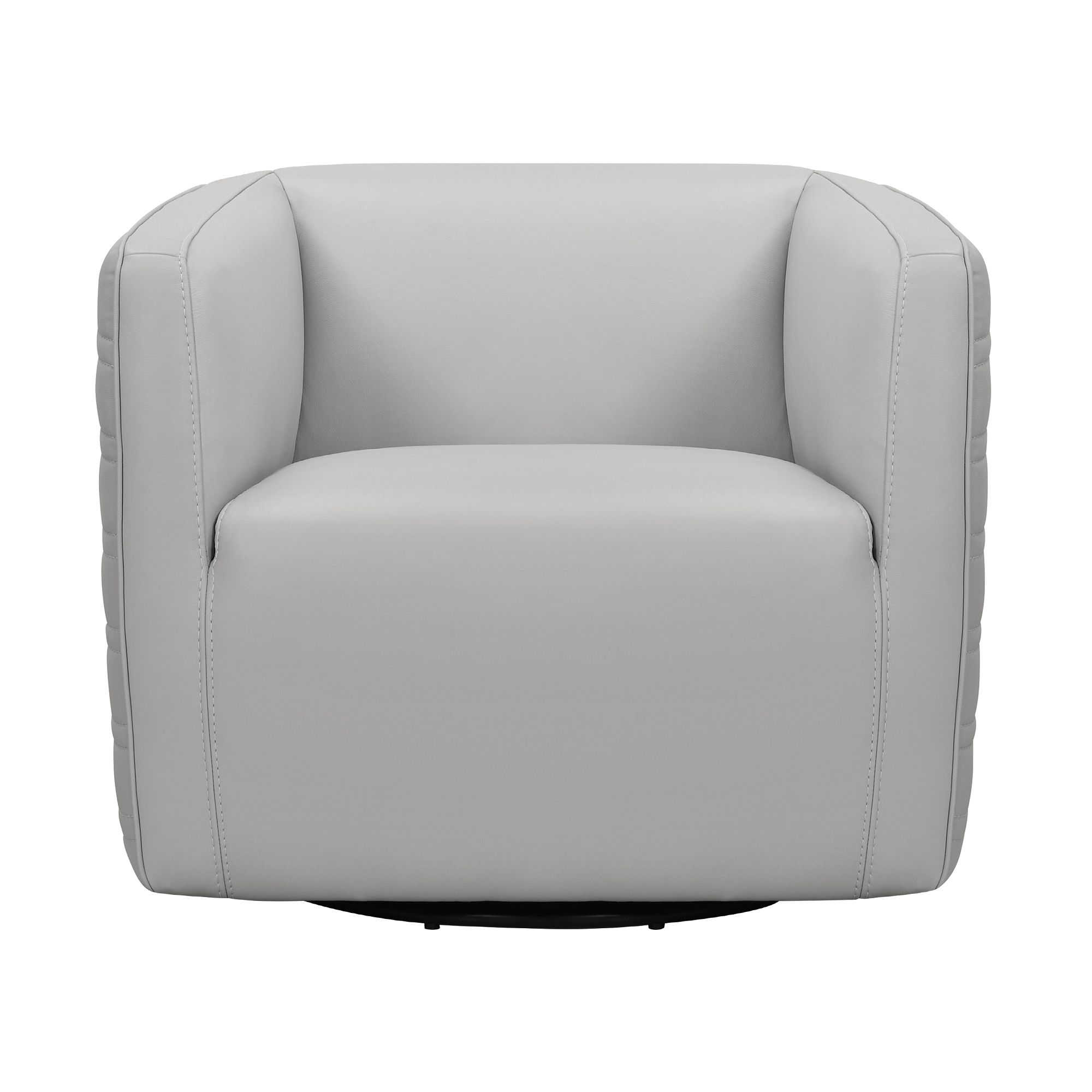 Image 3 Melanie Swivel Chair in Dove Gray Genuine Leather more views