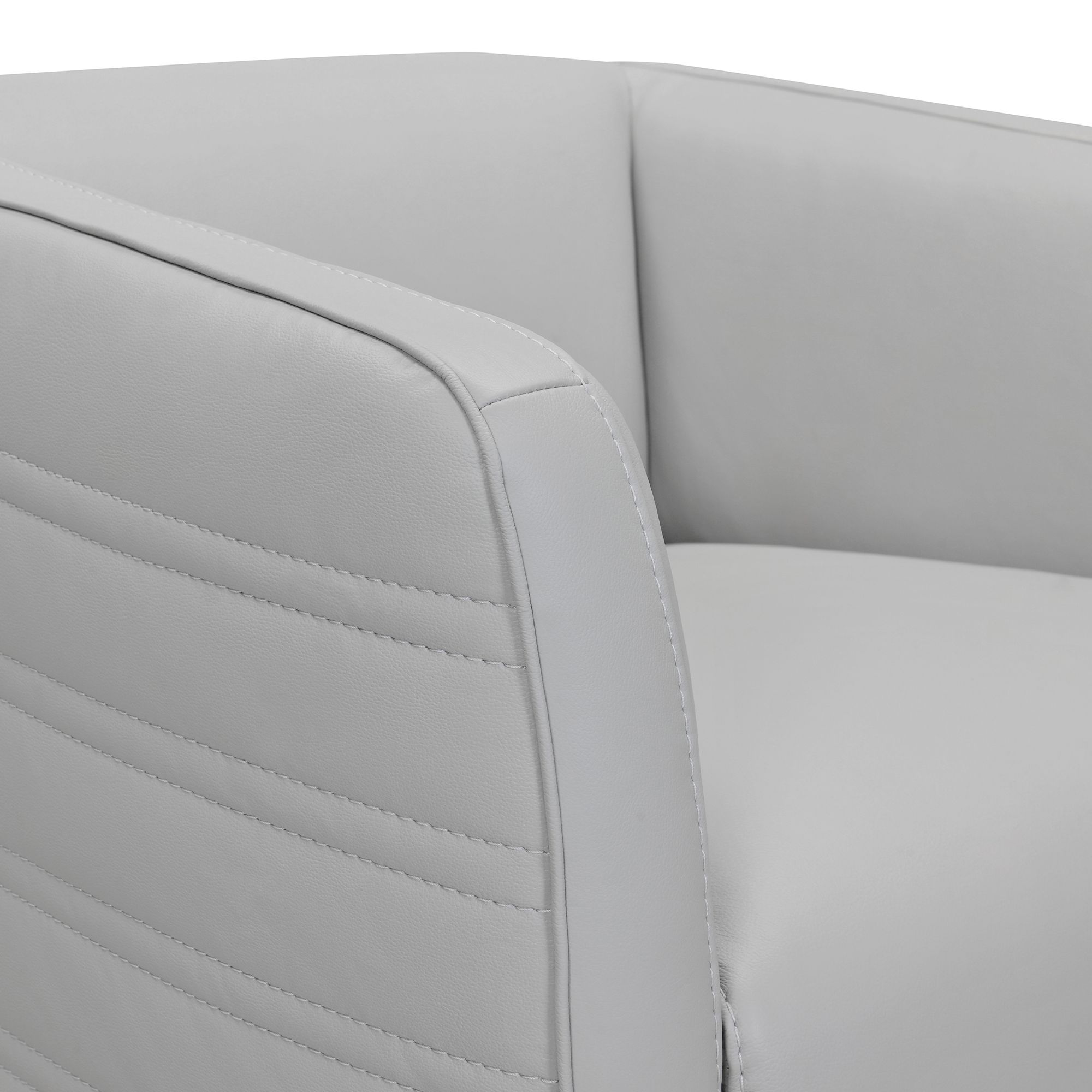 Image 5 Melanie Swivel Chair in Dove Gray Genuine Leather more views