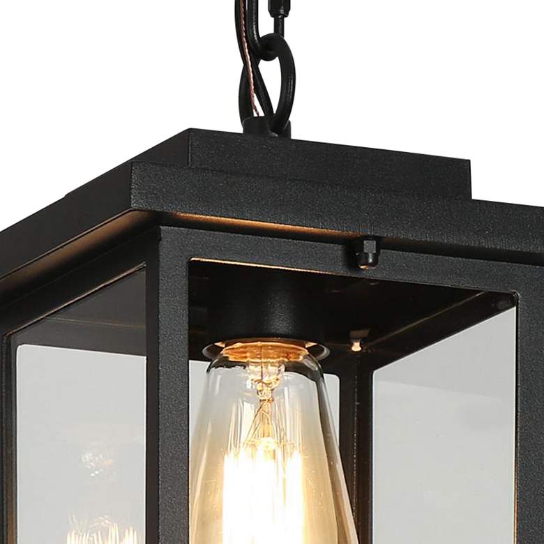 Image 2 Melansa 10.6" High Black Glass Outdoor Hanging Light more views
