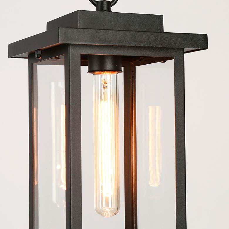 Image 3 Melansa 15.4" High Black Glass Outdoor Hanging Light more views