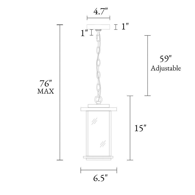 Image 5 Melansa 15.4" High Black Glass Outdoor Hanging Light more views