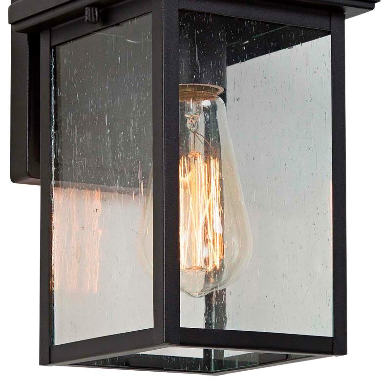 Image 2 Melanthius 10 1/2" High Textured Black Outdoor Wall Light more views
