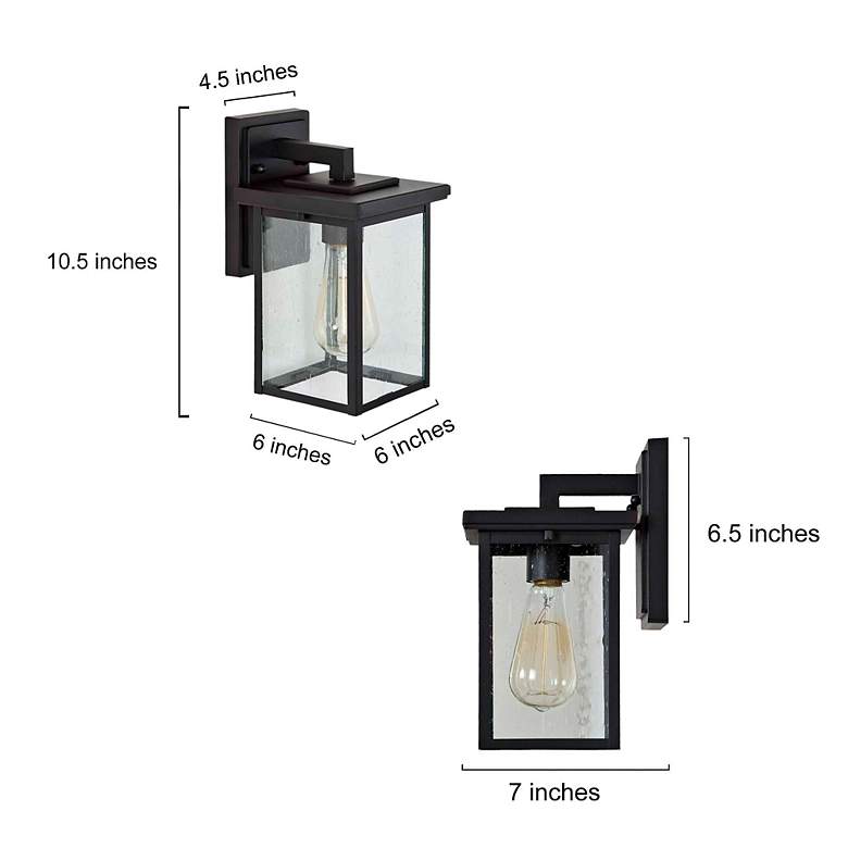 Image 7 Melanthius 10 1/2" High Textured Black Outdoor Wall Light more views