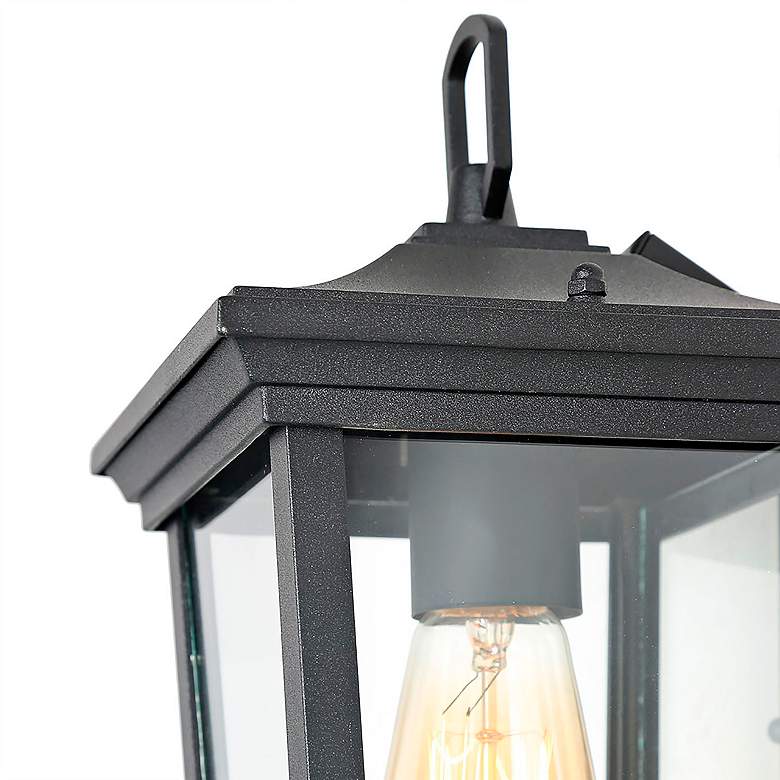 Image 2 Melanthius 11 3/4" High Textured Black Outdoor Wall Light more views
